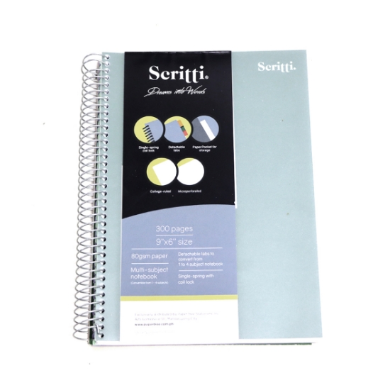 صورة دفاتر جامعة  150ورقة ملون Scritti  SC3001-7 -6"×9" 1