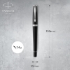 صورة اقلام حبر فضي اطار اسود(طقم)(باركر)/ PARKER Urban Fountain Pen, Muted Black with Chrome Trim, Medium Nib   1931600M 