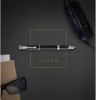 صورة اقلام حبر فضي اطار اسود(طقم)(باركر)/ PARKER Urban Fountain Pen, Muted Black with Chrome Trim, Medium Nib   1931600M 