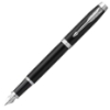 صورة أقلام حبر فضي اطار اسود(طقم)(باركر) PARKER  Fountain Pen, Black Lacquer Chrome Trim, Medium Nib 1931651M