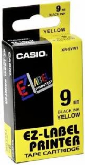 صورة ليبل طابعة كاسيو وكالة XR-9GCYW BLACK INK YELLOW 9mm