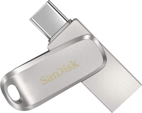صورة فلاش دسك استيل مدخلين SANDISK Ultra Dual Drive Luxe TYPE-C USB 32GB