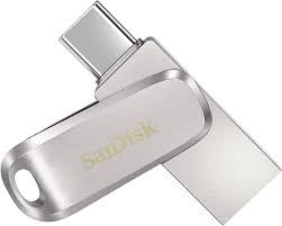 صورة فلاش دسك استيل مدخلين SANDISK Ultra Dual Drive Luxe TYPE-C 64GB