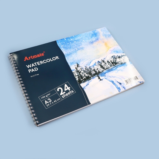 Picture of كراسات رسم مائي 190 جرام 24 ورقة ابوجر ARTMATE-HSWC-A3