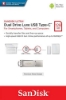 صورة فلاش دسك استيل مدخلين SANDISK ULTRA  DuaI Drive Luxe USB TYPe-C 128GB