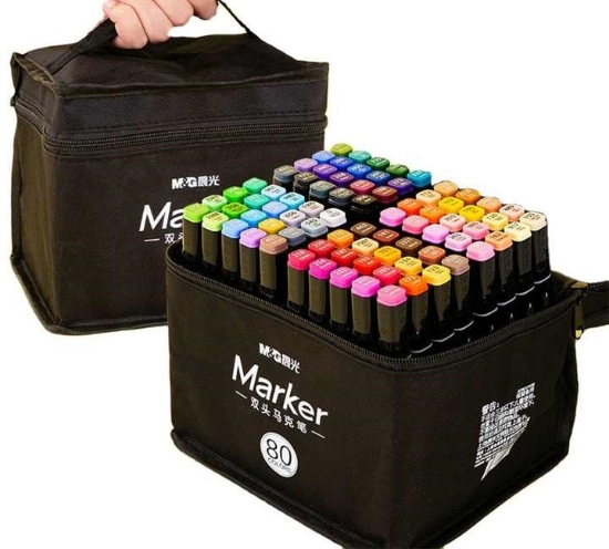 Picture of طقم 80 لون اقلام رسم ماركر جهتين APMV1416