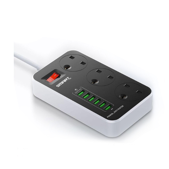 Picture of توصيلة كهرباء 3فتحات مع  SK3662 SMART TECH -6USB