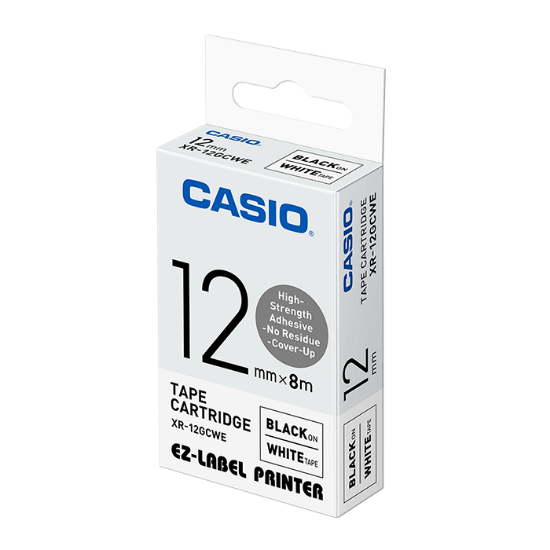 Picture of ليبل طابعة كاسيو وكالة XR-12GCWE BLACK INK WHITE 12mm