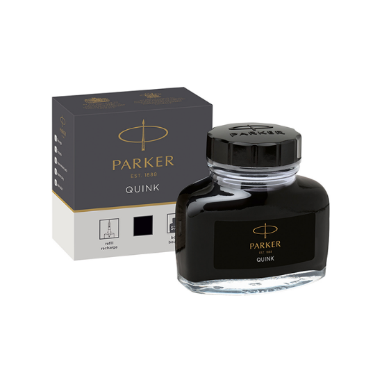 Picture of حبر تعبئة أسود للأفلام الحبر 75 ملي (باركر)  Parker Quink Ink Bottle, Black, 57 ml (1950375)