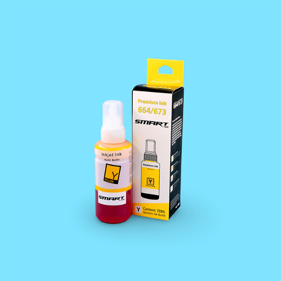 صورة علبة حبر تعبئة ابسون اصفر باكت INK 664/673 70ML YT6644-Y SMART