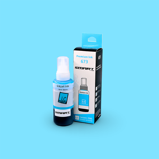 صورة علبة حبر تعبئة ابسون ازرق فاتح  INK 673 70ML LC SMART