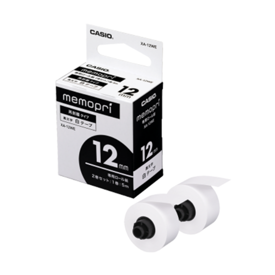 صورة ليبل طابعة لابيمو كاسيو وكالة XA-12WE 1 BLACK ON WHITE